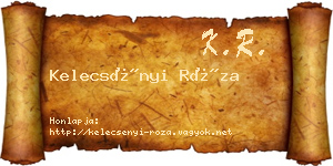 Kelecsényi Róza névjegykártya